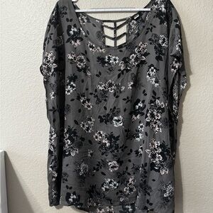 Torrid Gray Floral Women's Blouse